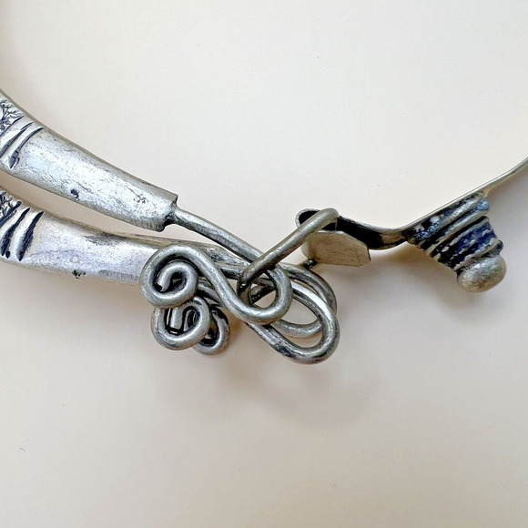 Vintage Miao Chinese Minority Hill Tribe Silver Tone 3 Tier Zodiac Necklace - Picture 4 of 5